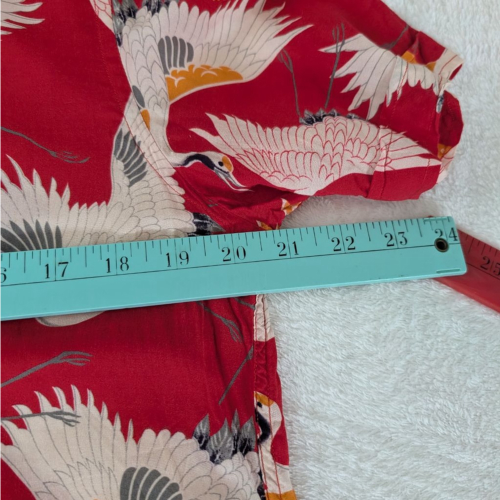 AllSaints Tsuru Bird Short Sleeve Slim Fit Button-Down Shirt - Small - Picture 6 of 9